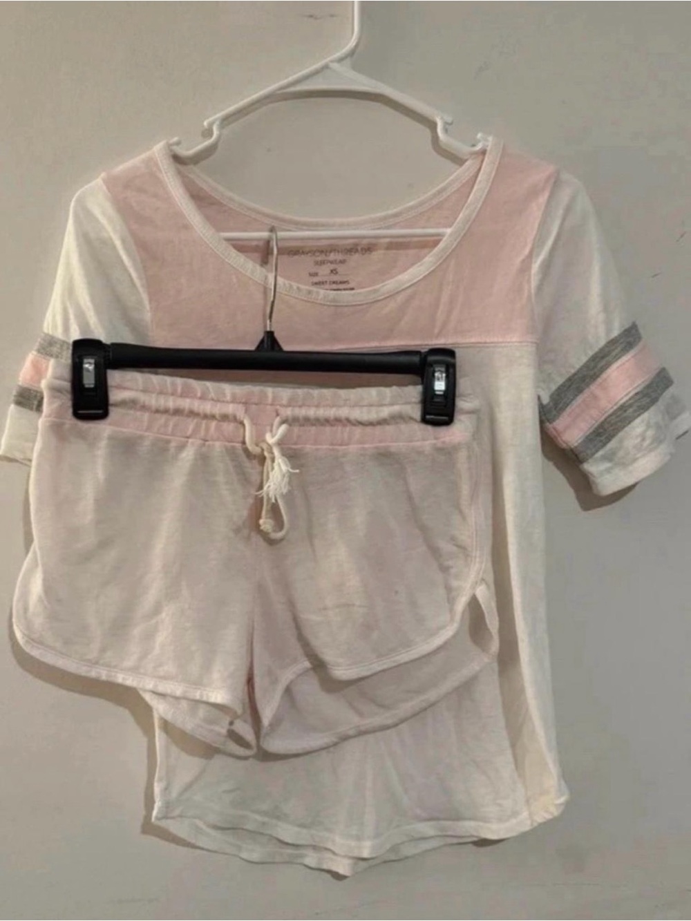 Grayson Threads Pink & White Short Sleeve Pajama Set